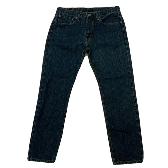 Levi Strauss 502 Dark Wash Taper Straight Leg Jeans 100% Cotton 34x29 Actual - Picture 2 of 15